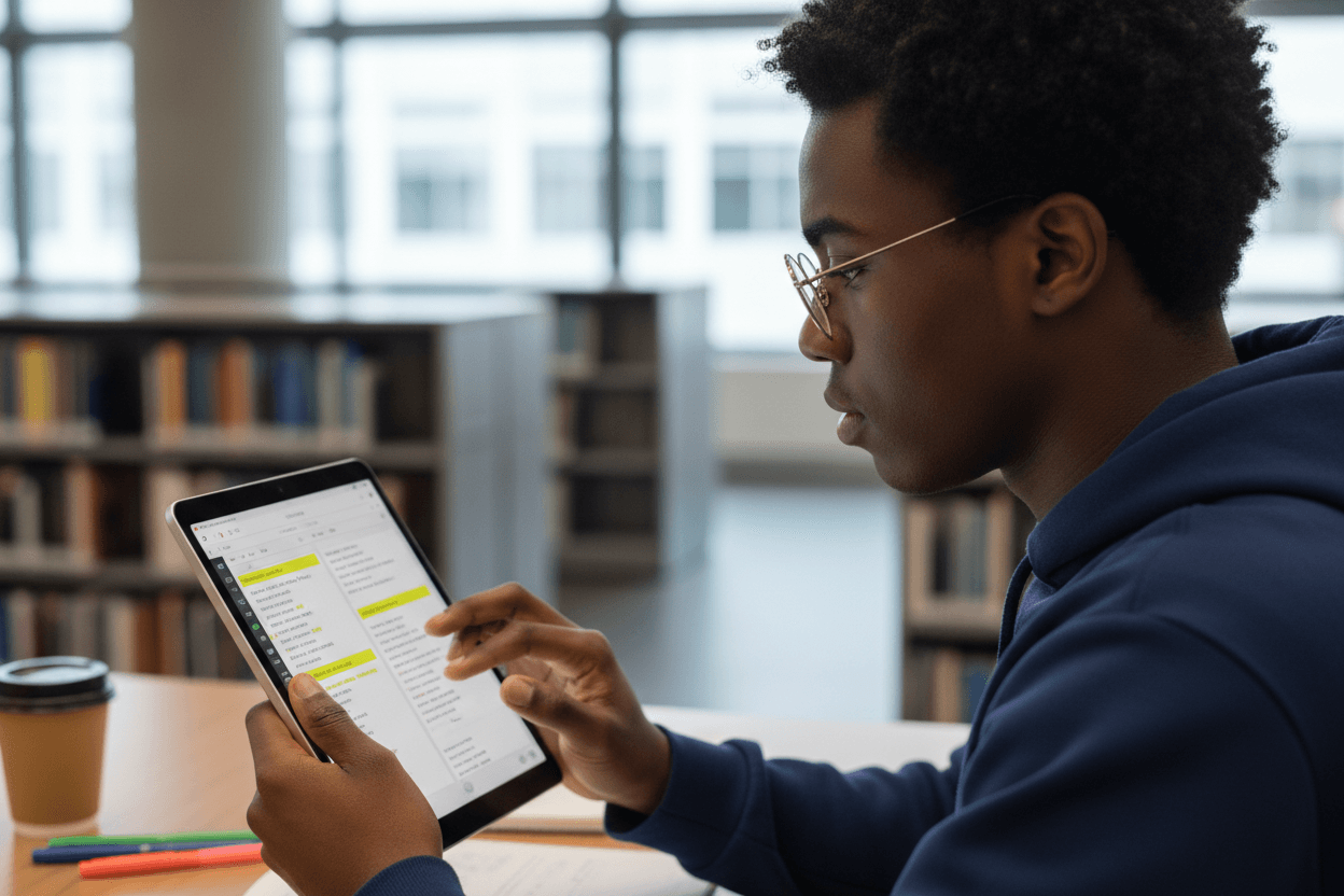 Student learning by topic on eCampus